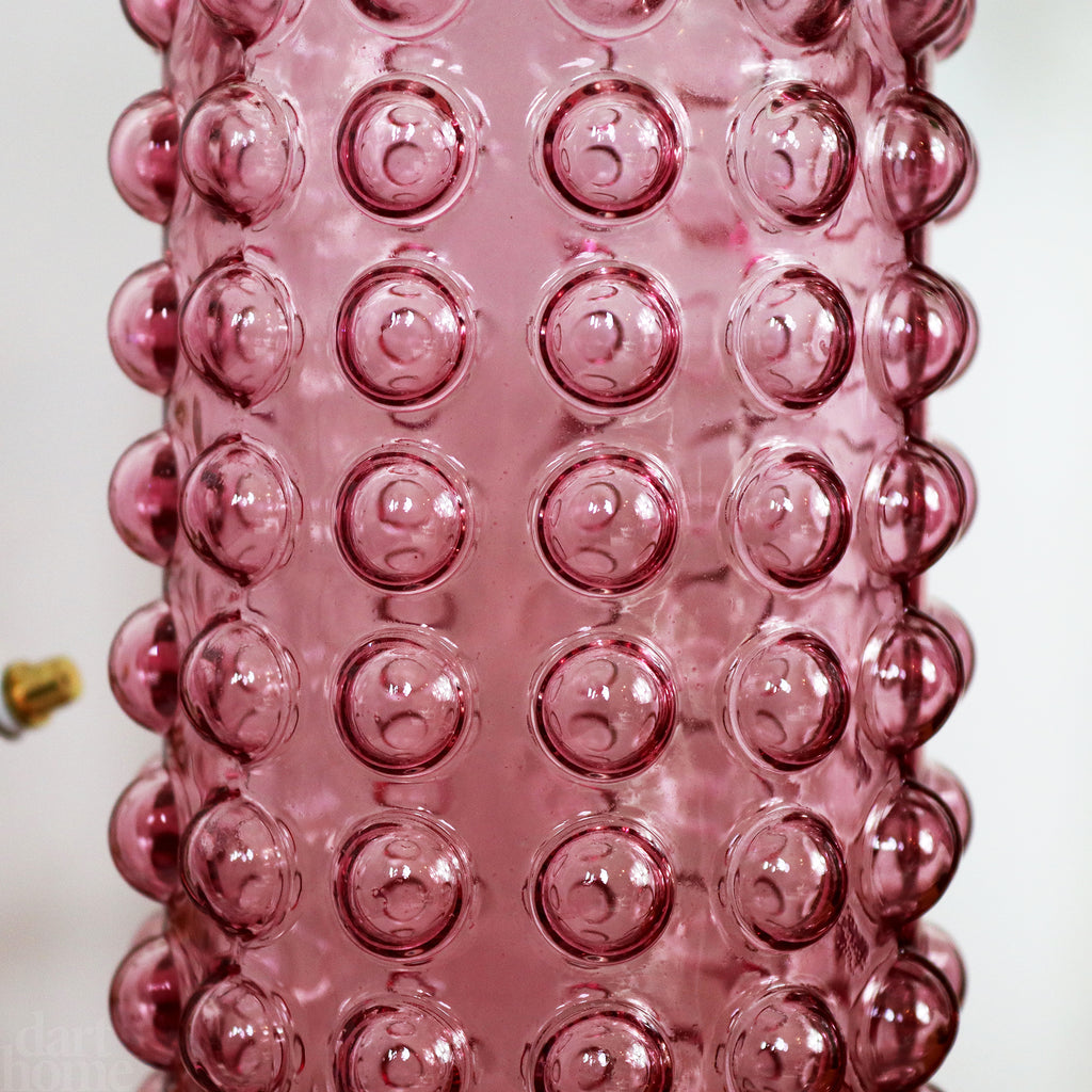 Pink Glass Tall Bobble Vase