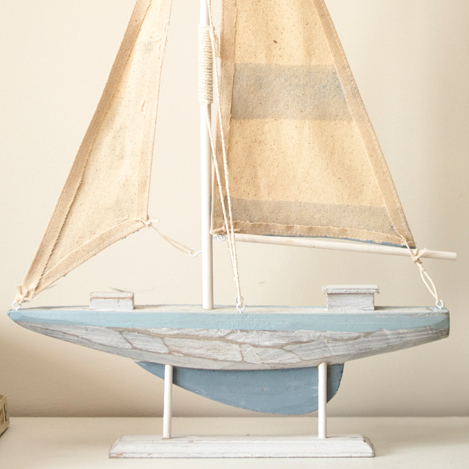 Pale Blue Sailing Boat Ornament