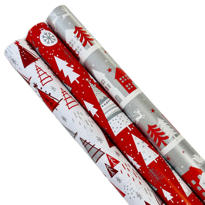 Weihnachtsbaum-Geschenkpapier, 3 x 1,5 m Rollen