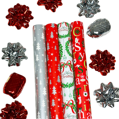 13-teiliges Geschenkpapier und Zubehörpaket „Merry Christmas Tree“.