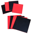 Set of 4 Red/Black Reversible Faux Leather Placemats & Coasters