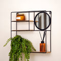 Industrial Wall Shelf Unit With Mirror