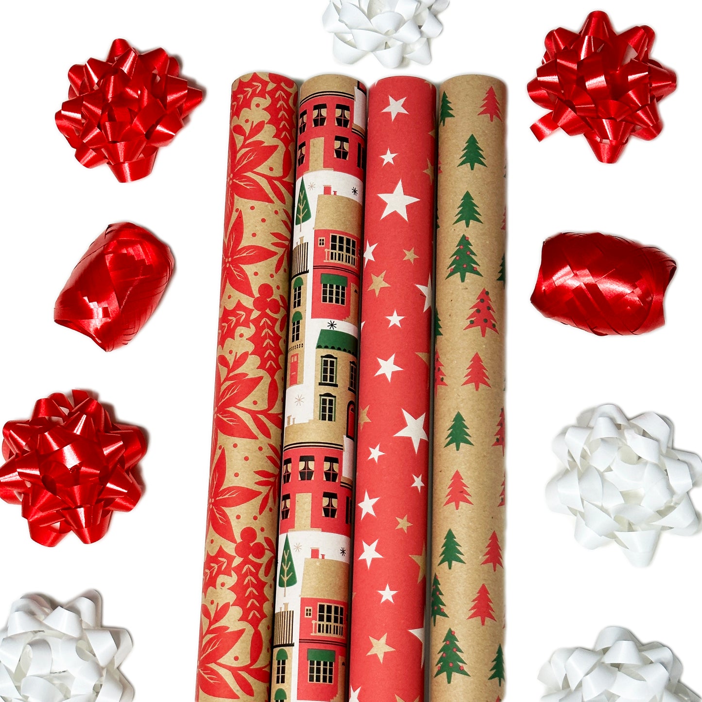 13pc Assorted Christmas Gift Wrap & Accessories Pack