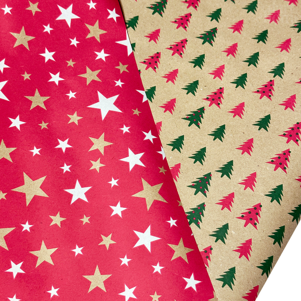 Brown Christmas Wrapping Paper 6x 2M Rolls