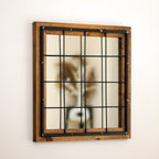 Industrial Square Caged Wall Mirror