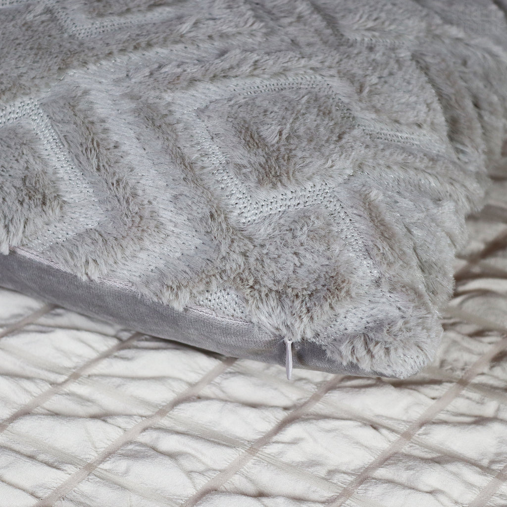 Grey Soft Aztec Cushion 50x30cm