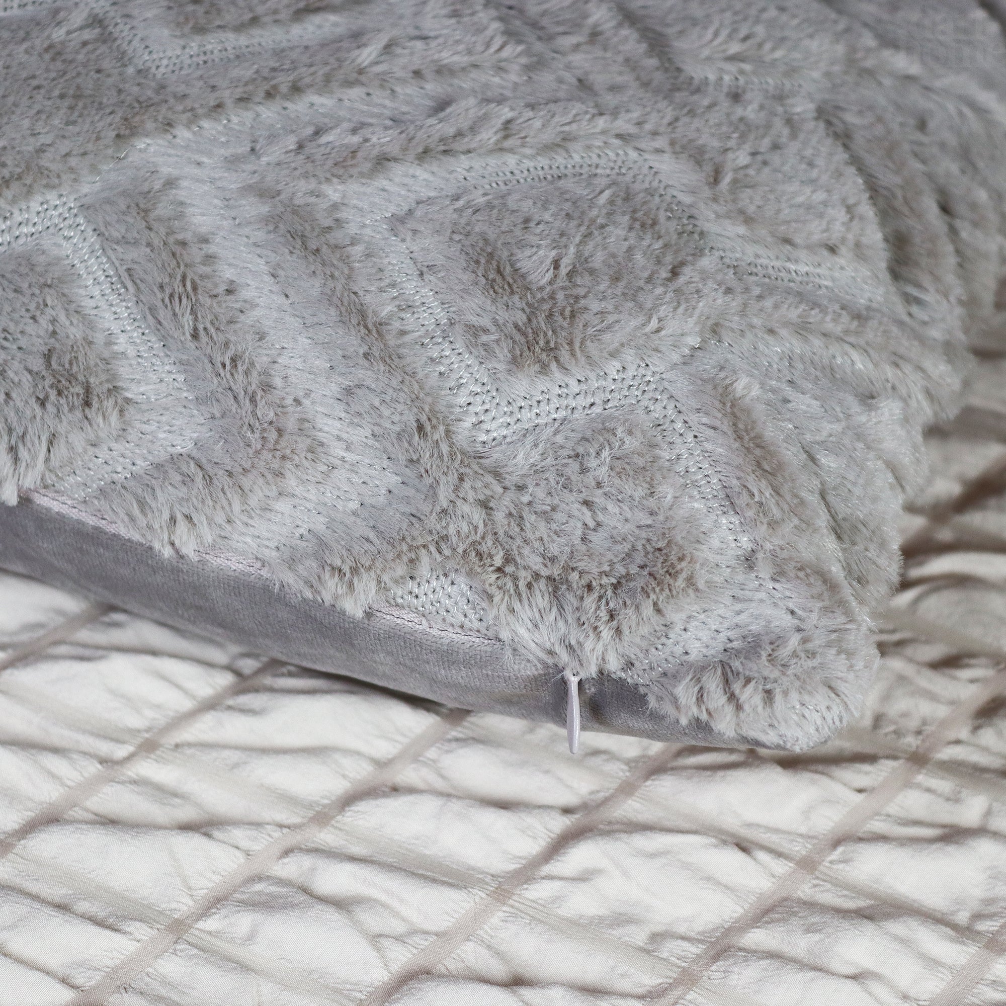 Grey Soft Aztec Cushion 50x30cm