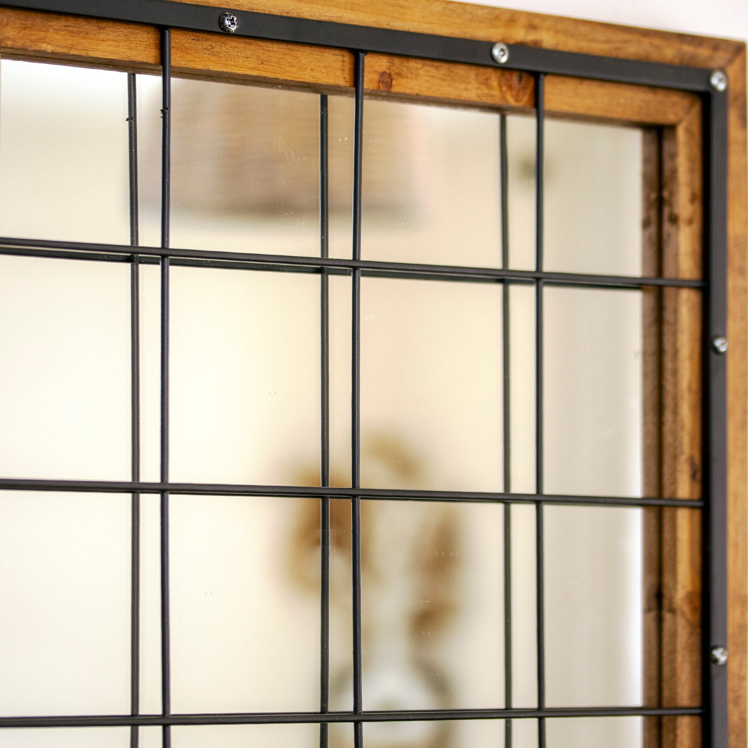 Industrial Square Caged Wall Mirror