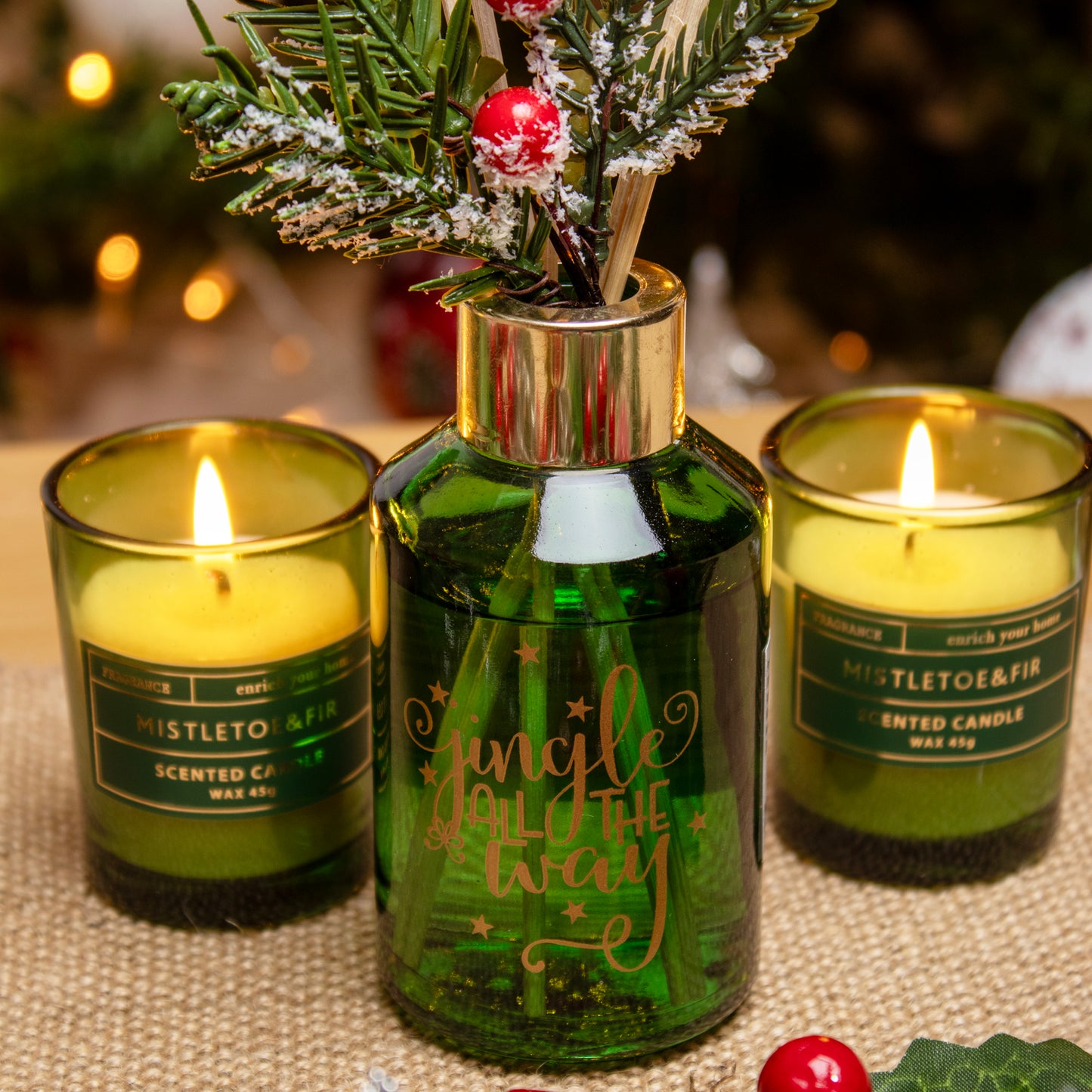 Mistletoe & Fir Christmas Candles & Diffuser Gift Set