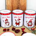 Set Of 3 White Christmas Storage Tins