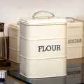 Antique Cream Barrel Flour Canister