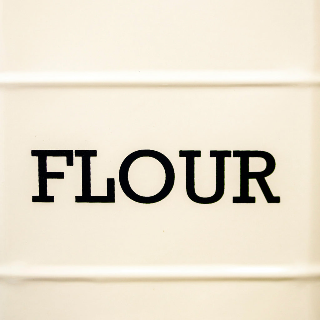 Antique Cream Barrel Flour Canister