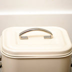 Antique Cream Barrel Pet Feed Storage Tin