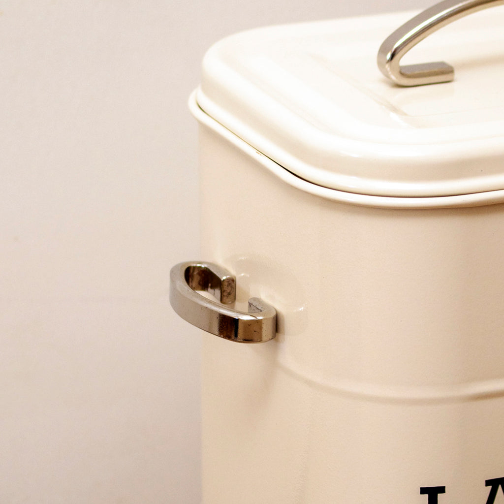 Antique Cream Barrel Laundry Storage Tin