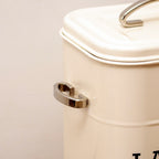 Antique Cream Barrel Laundry Storage Tin