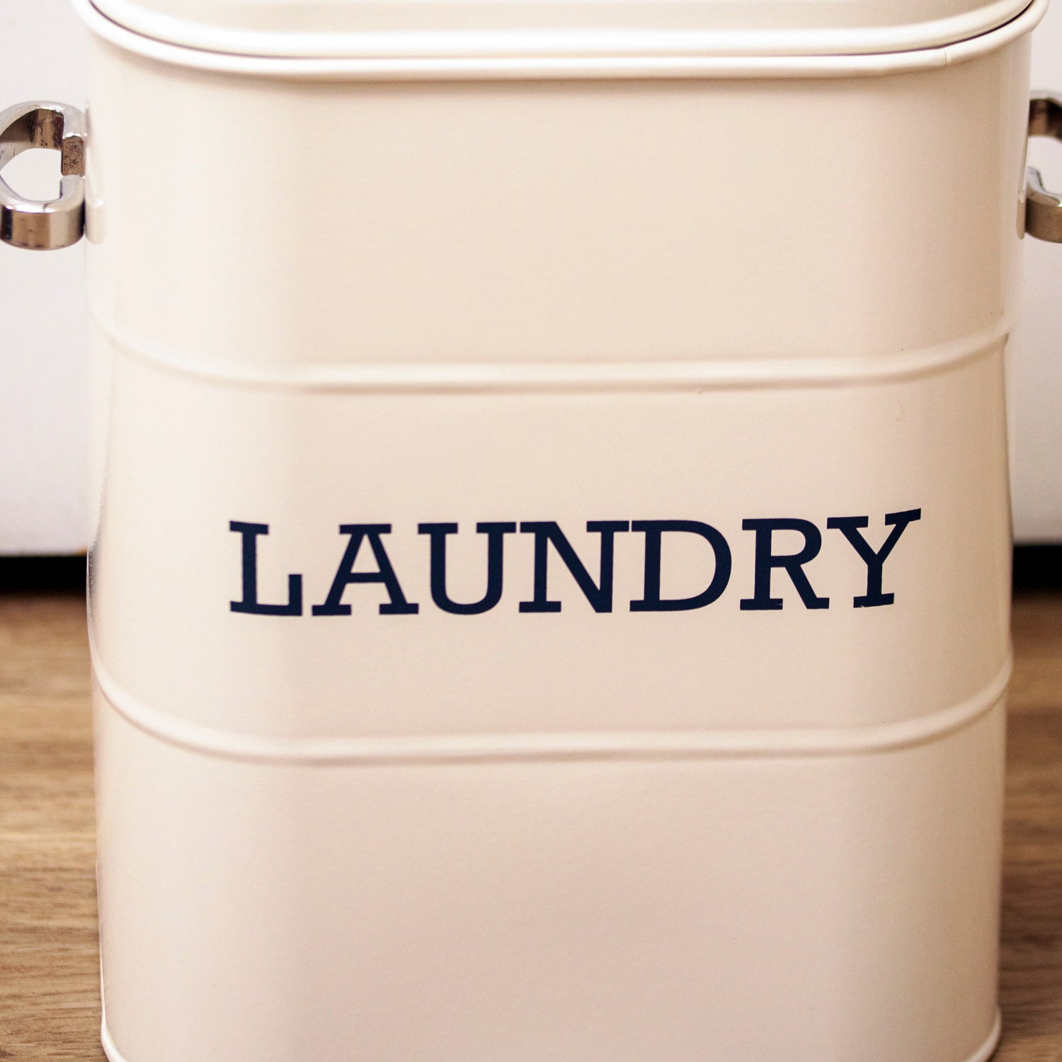 Antique Cream Barrel Laundry Storage Tin