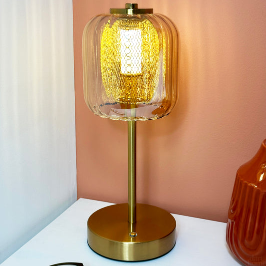Gold Caged Rechargeable Touch Lamp