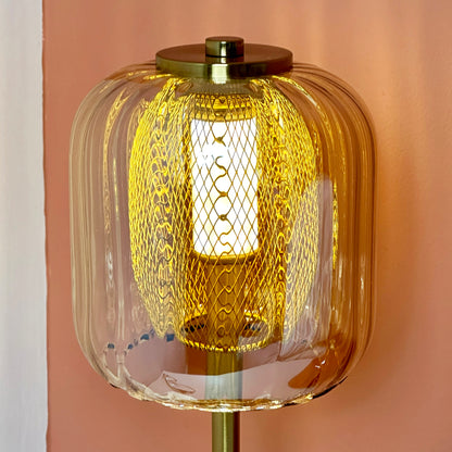 Wiederaufladbare Touch-Lampe mit goldenem Käfig