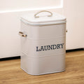 French Grey Barrel Laundry Storage Tin