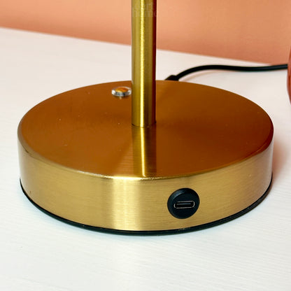 Gold Caged Rechargeable Touch Lamp