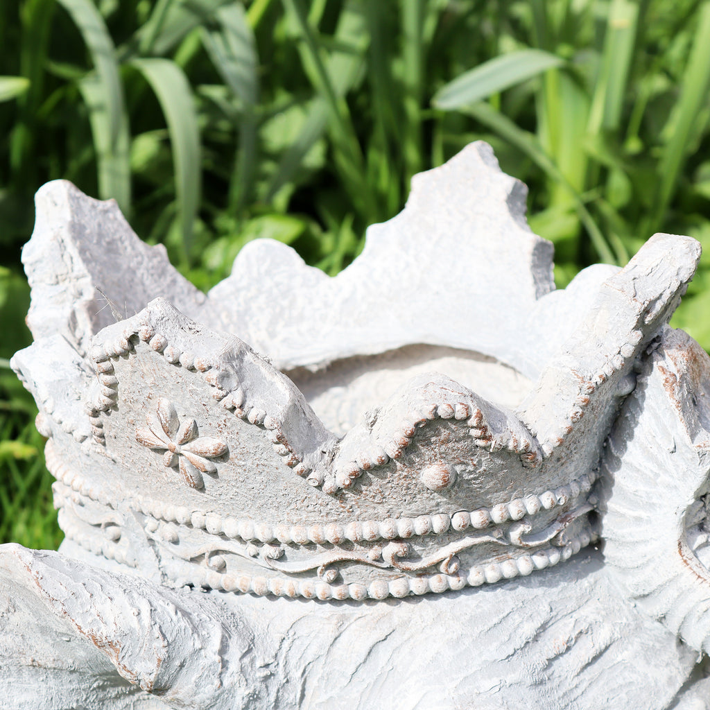 Stone Effect Crowned Elephant Planter