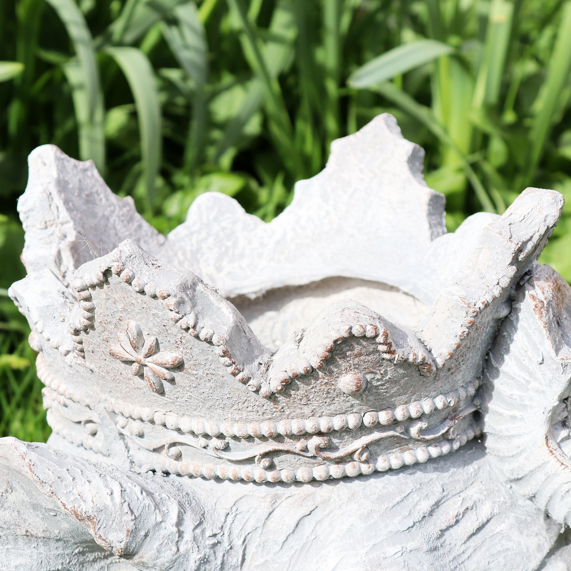 Stone Effect Crowned Elephant Planter
