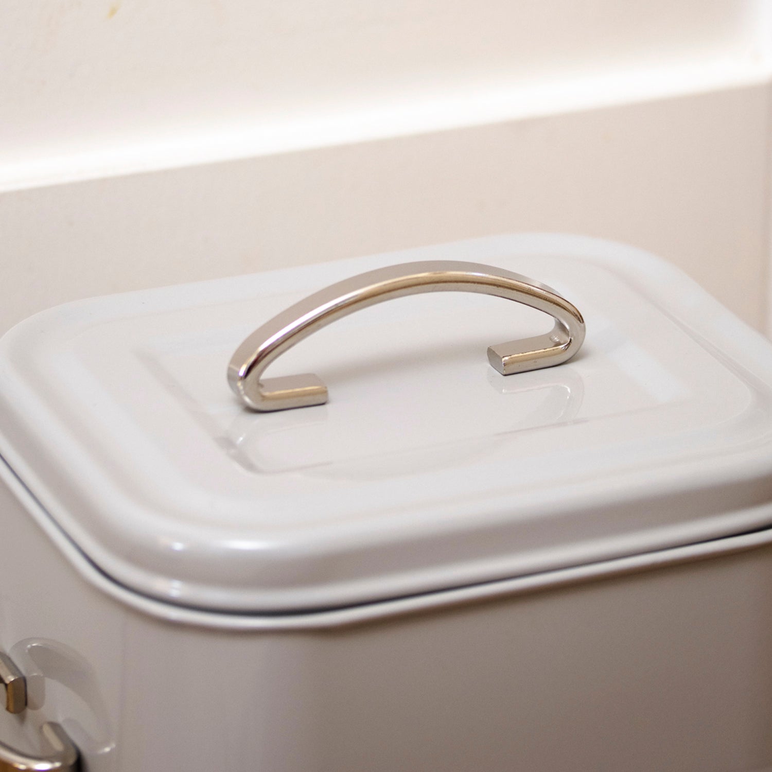French Grey Barrel Laundry Storage Tin
