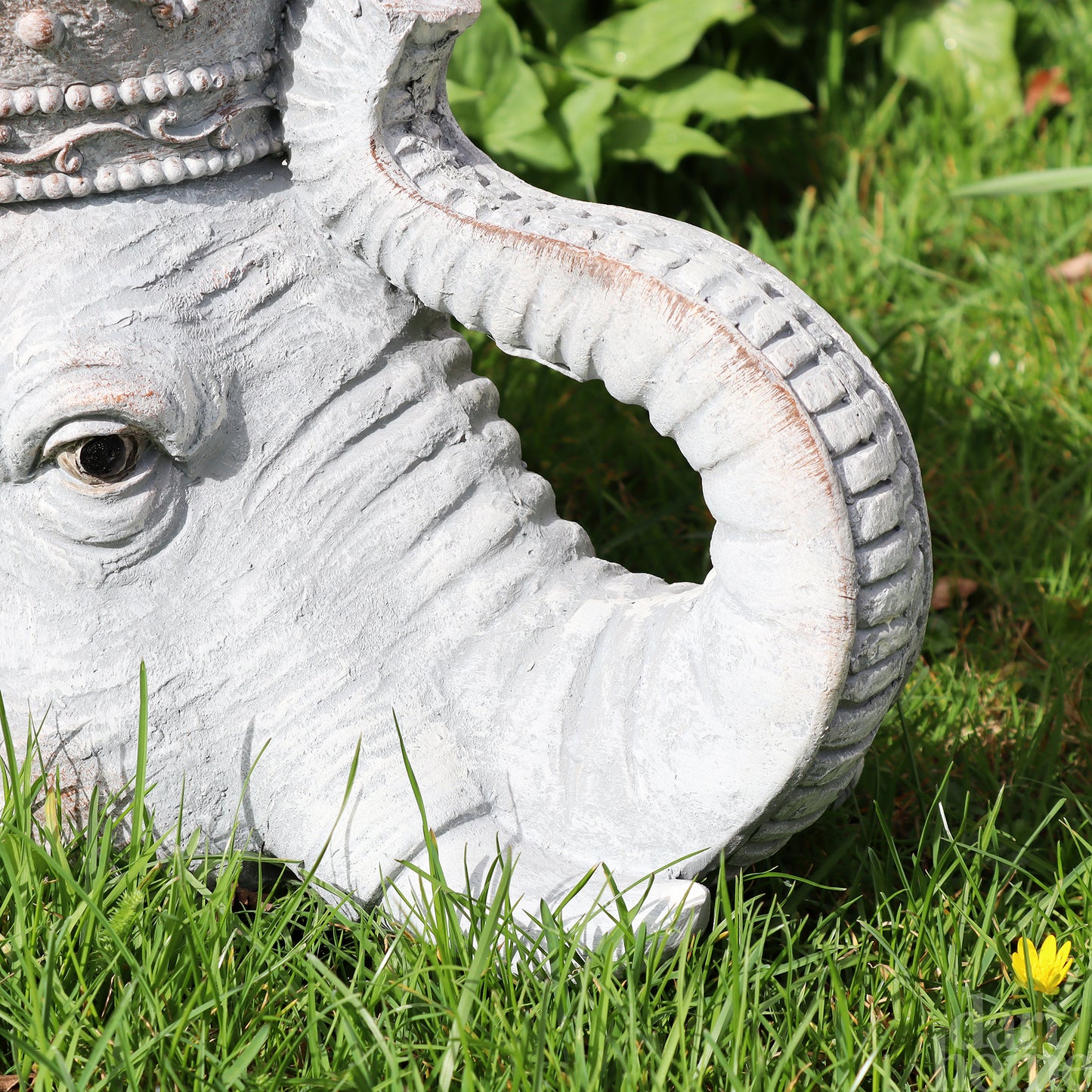 Stone Effect Crowned Elephant Planter