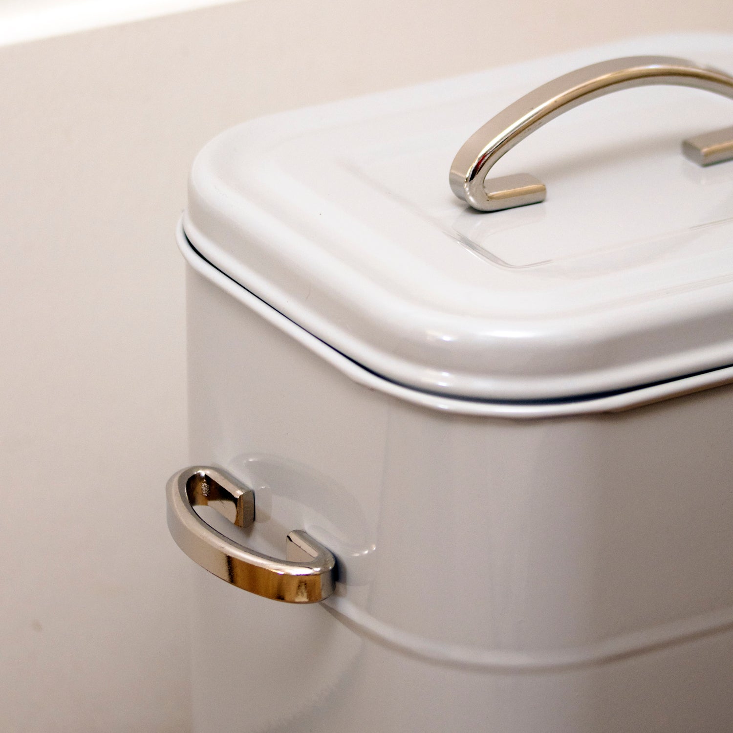 French Grey Barrel Laundry Storage Tin