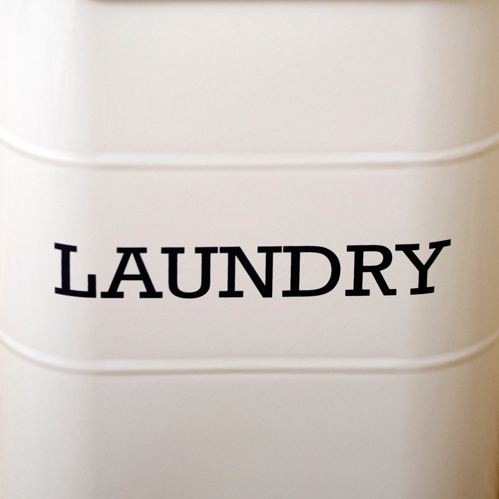 French Grey Barrel Laundry Storage Tin