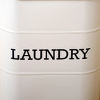 French Grey Barrel Laundry Storage Tin