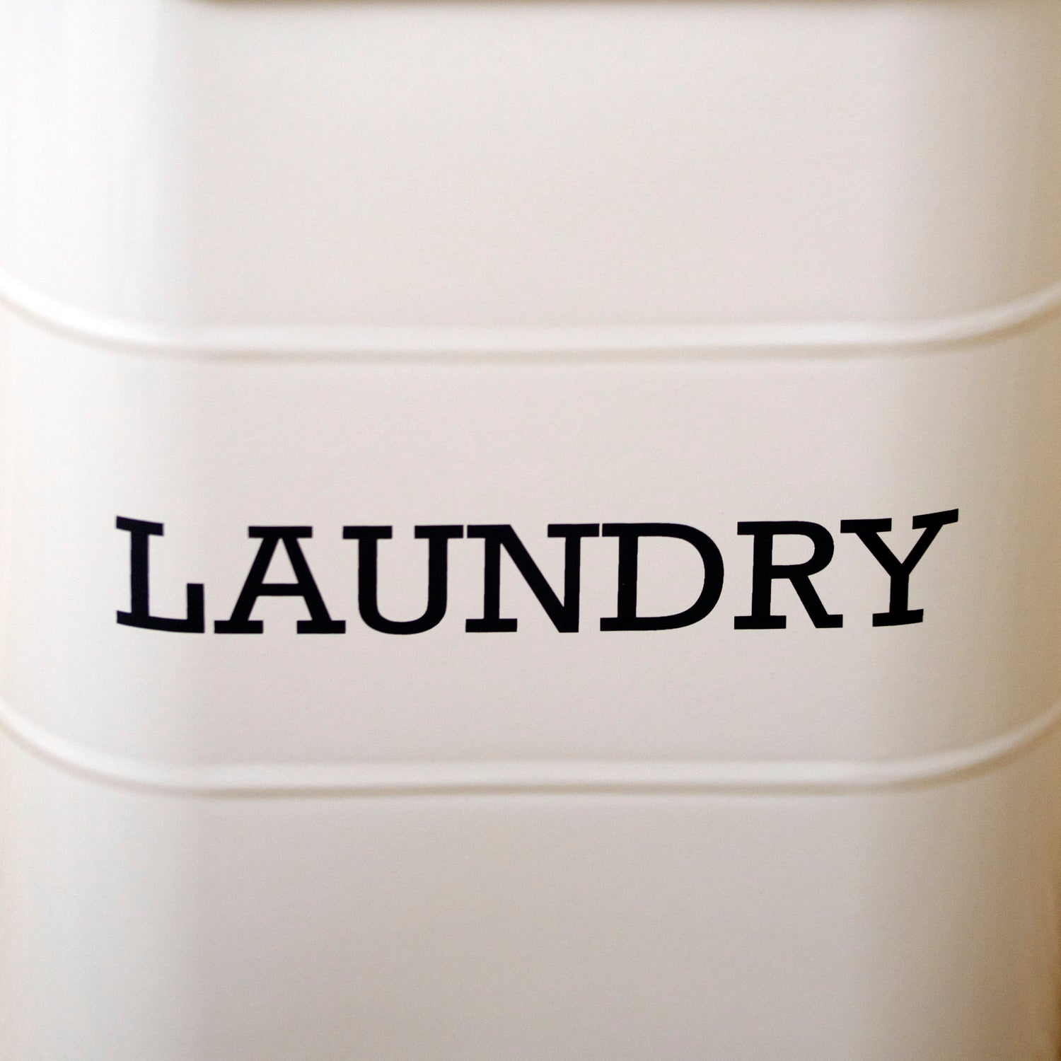French Grey Barrel Laundry Storage Tin