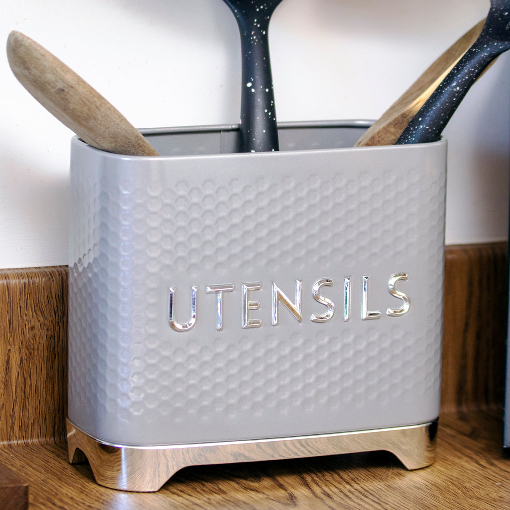Chrome & Grey Americana Kitchen Utensils Pot