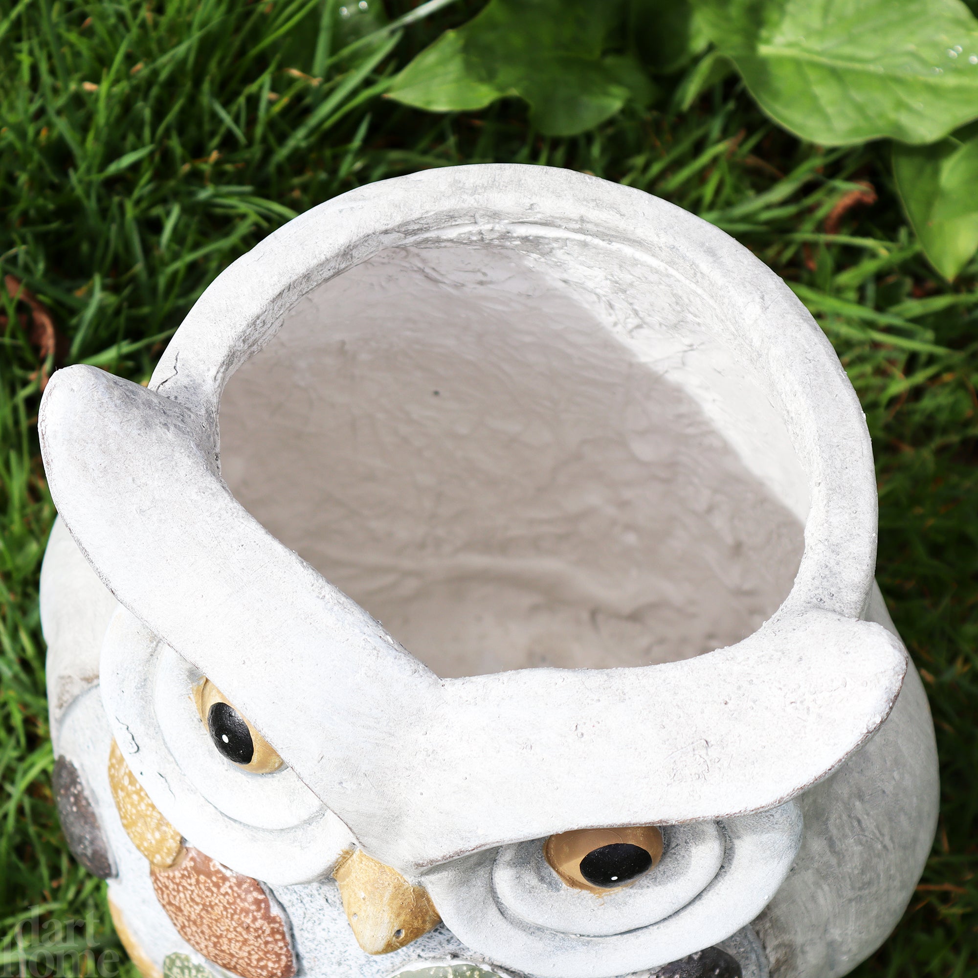 Grey Stone Effect Owl Planter