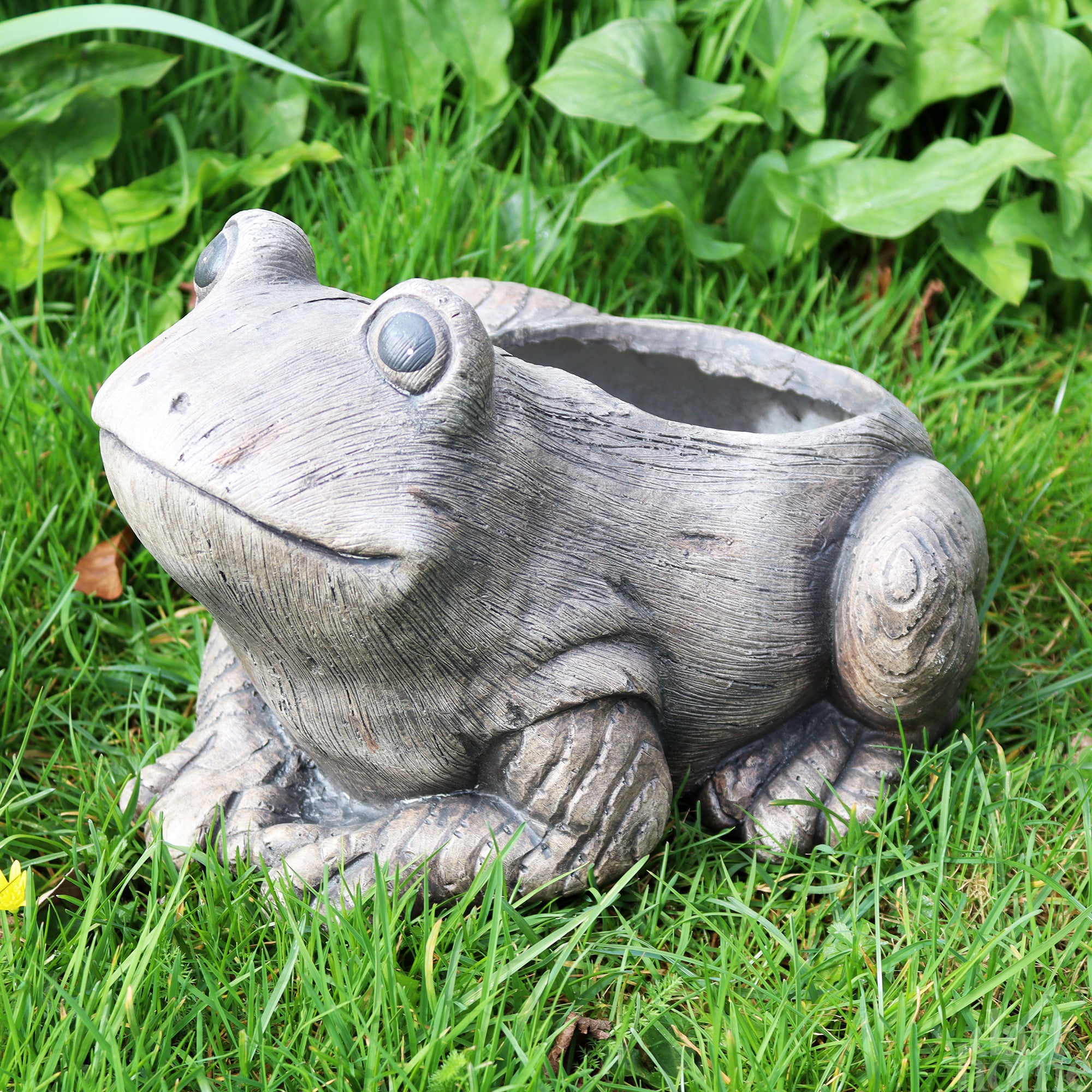 Stone Effect Frog Planter