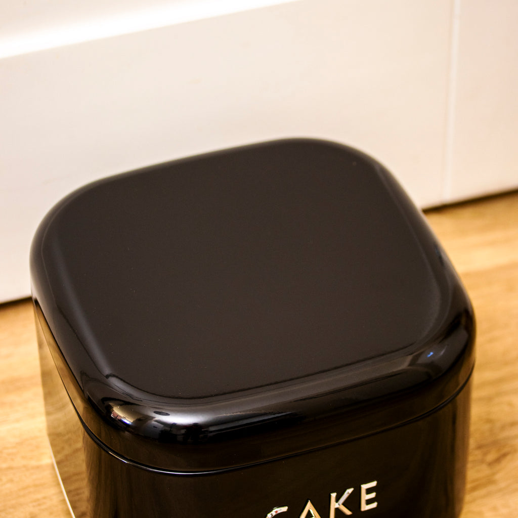 Black & Chrome Cake Storage Tin