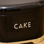 Black & Chrome Cake Storage Tin