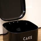Black & Chrome Cake Storage Tin