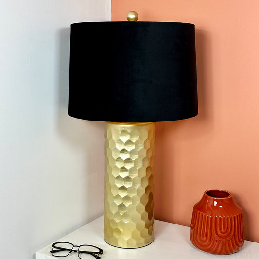 Gold Honeycomb Table Lamp