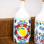 Mediterranean Ceramic Oil and Vinegar Bottle Set