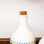 Mediterranean Ceramic Oil and Vinegar Bottle Set
