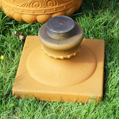 Large Aged Rust Short Urn Planter