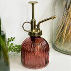 Dark Red Ribbed Glass Plant Mister 200ml