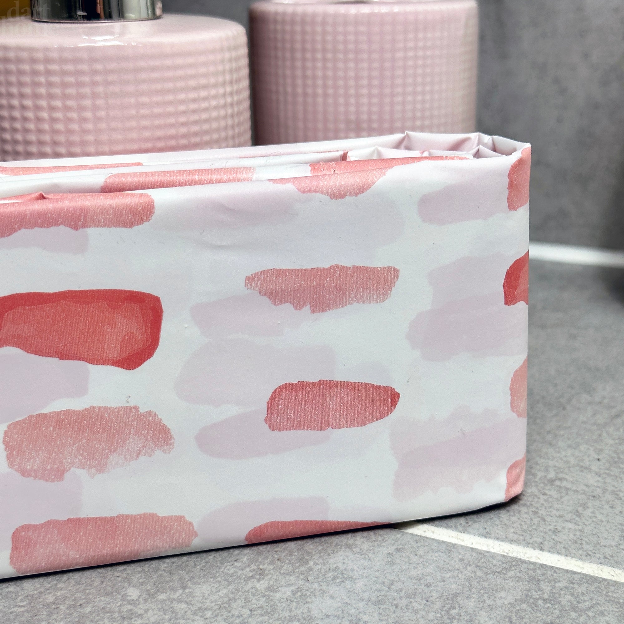 Pink Dimple Bathroom Set With Shower Curtain
