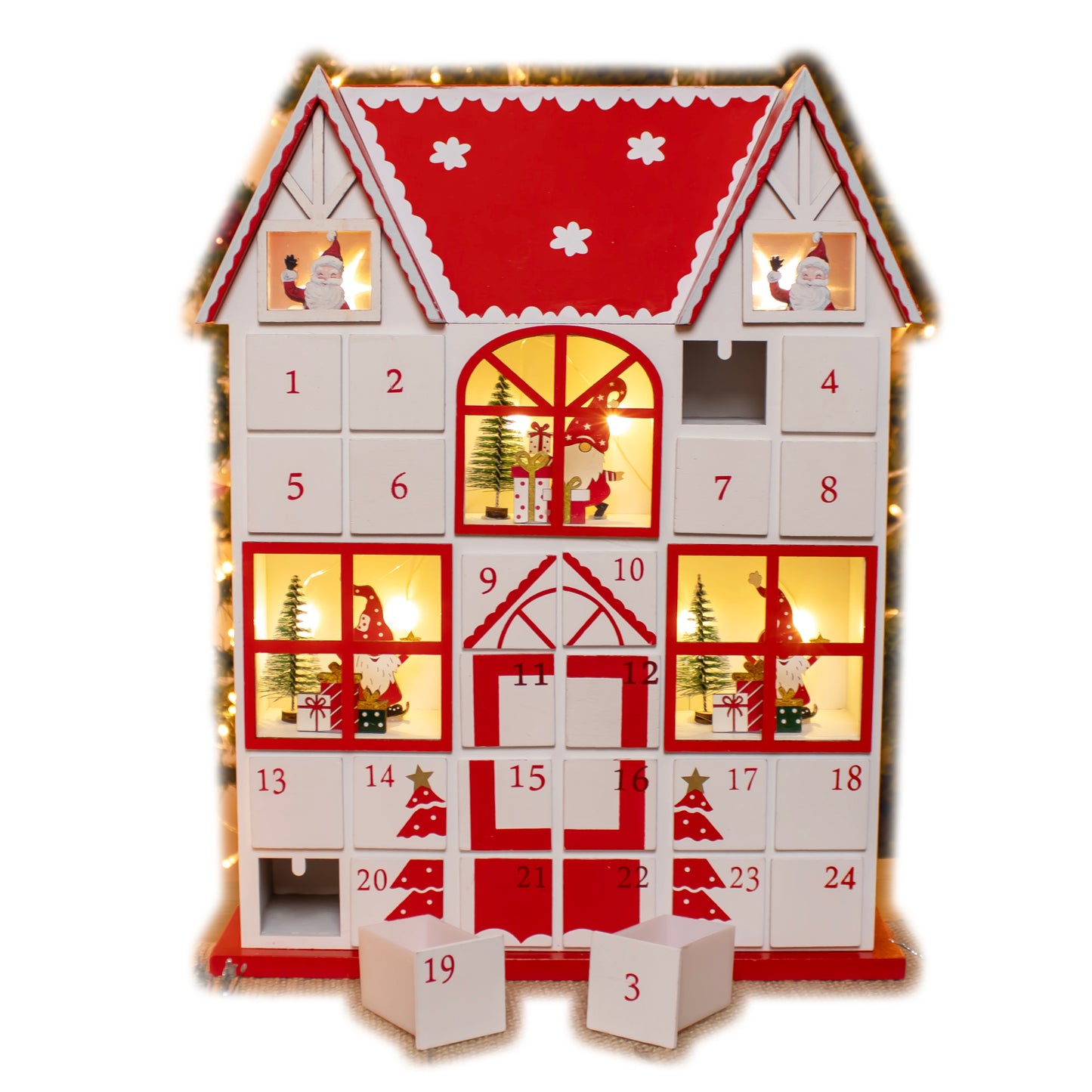 24 Drawer Light Up Christmas House Advent Calendar