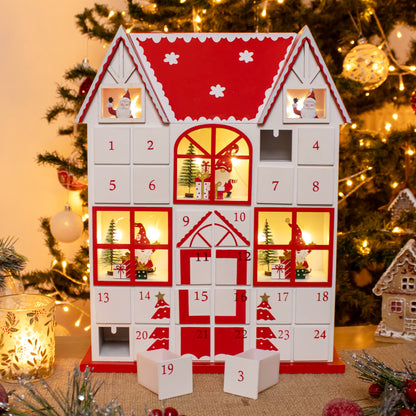 24 Drawer Light Up Christmas House Advent Calendar