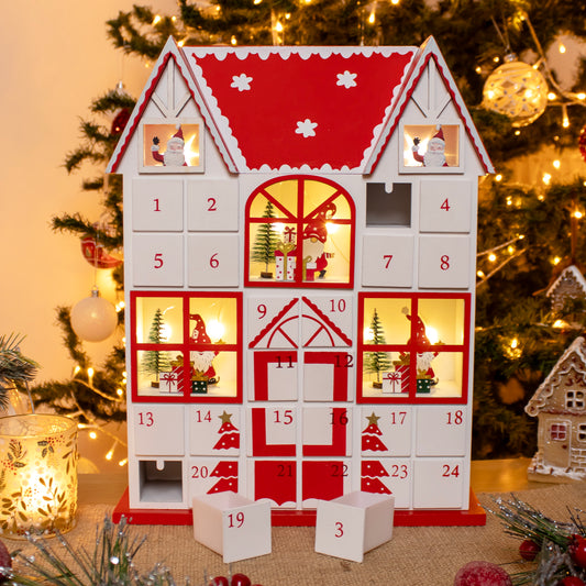 24 Drawer Light Up Christmas House Advent Calendar