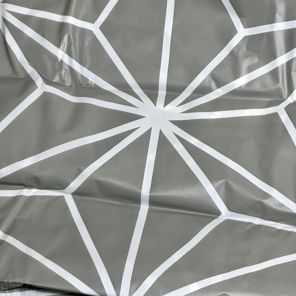 Grey Geometric Bathroom Set With Shower Curtain