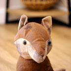 Faux Leather Tartan Fox Doorstop