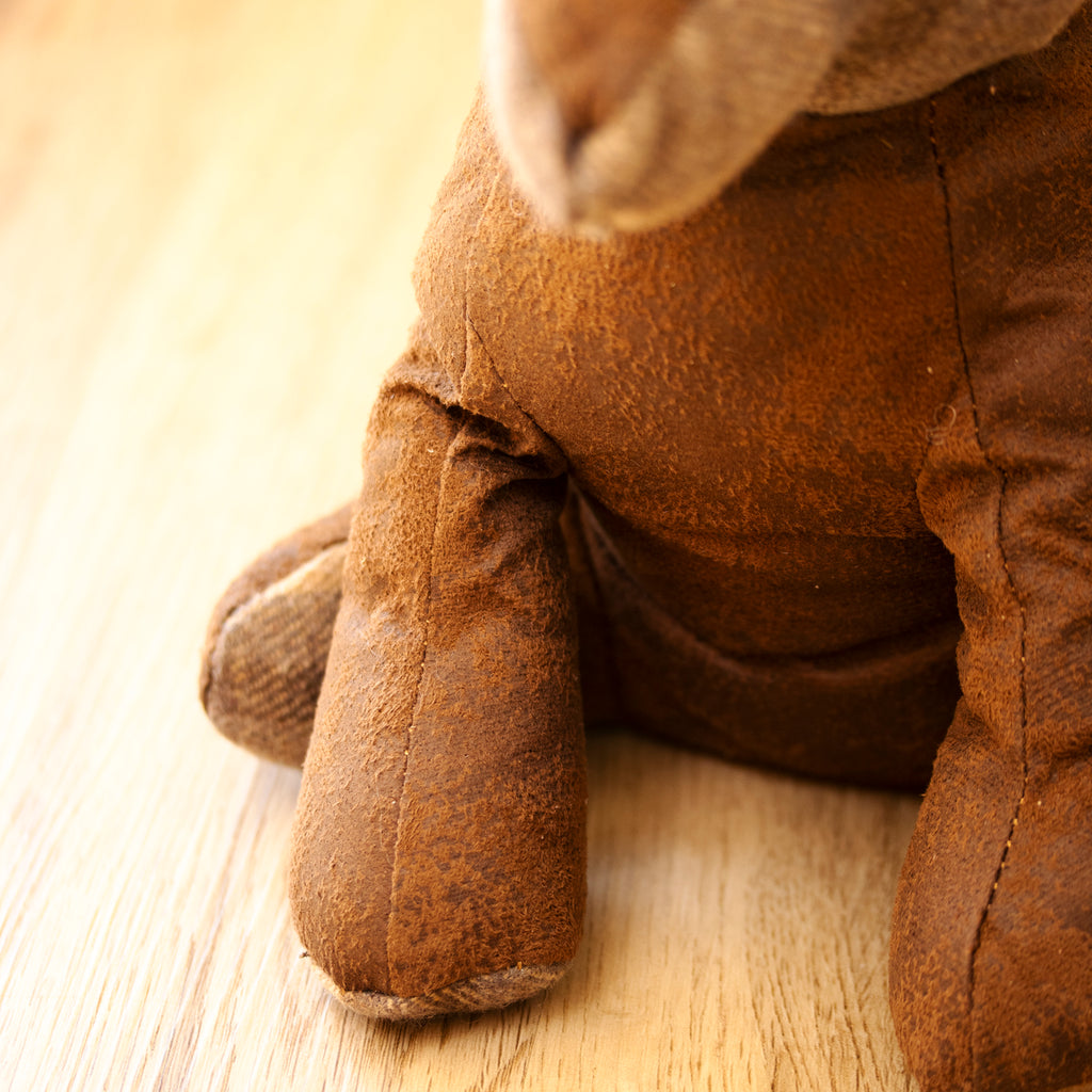 Faux Leather Tartan Fox Doorstop
